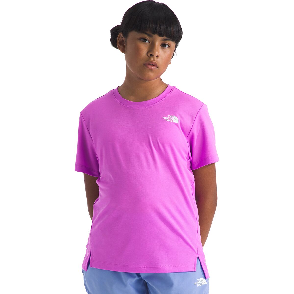 The North Face Girl's Flex Short-Sleeve T-Shirt in Violet Crocus - Size: Medium