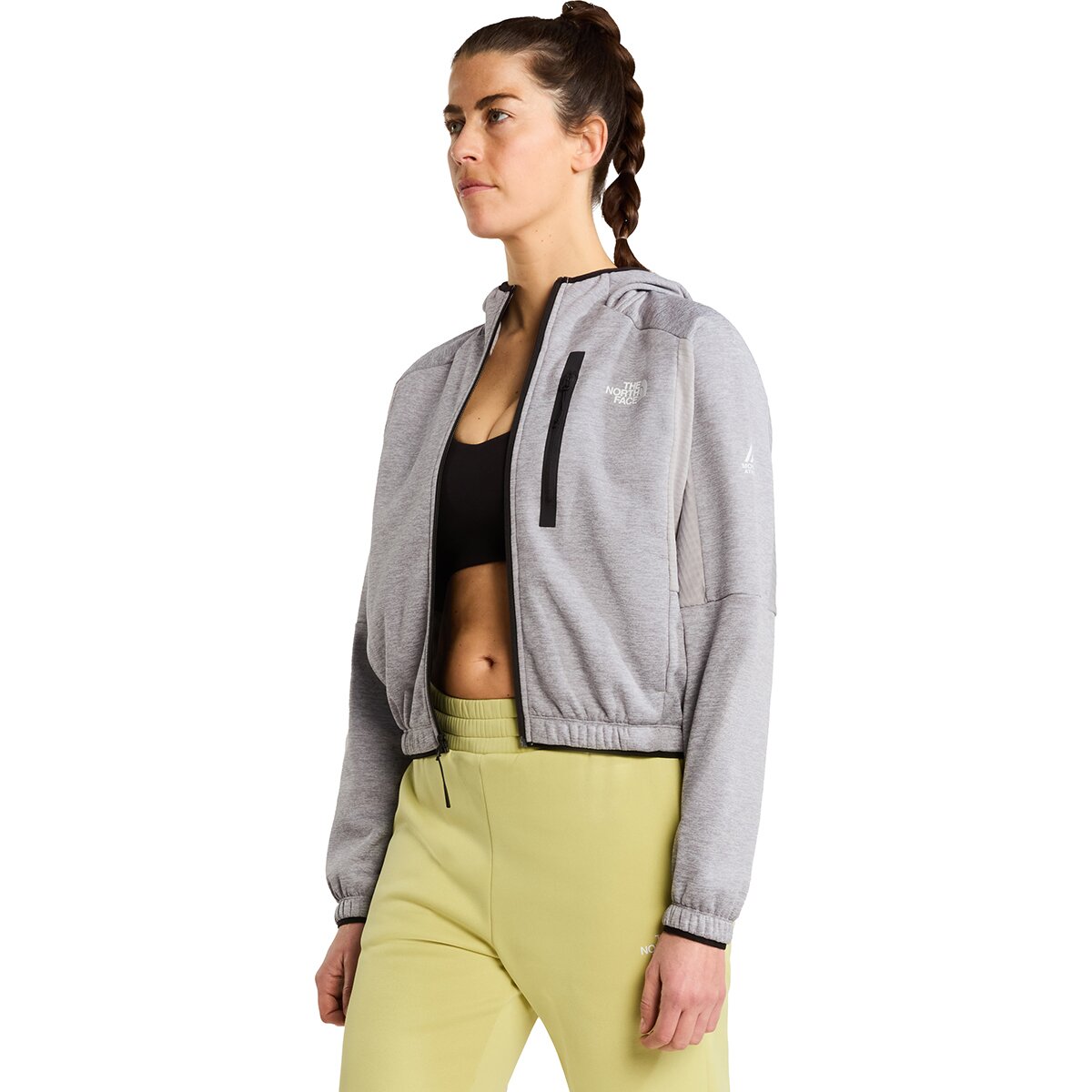 The North Face Women's Mountain Athletics Fleece Full-Zip Jacket in TNF Pale Grey Heather / Meld Grey - Size: Large