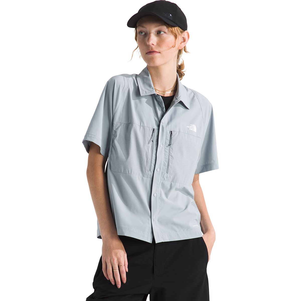The North Face Women's Trail LIGHTRANGE Short-Sleeve Shirt in Frost Grey - Size: XL