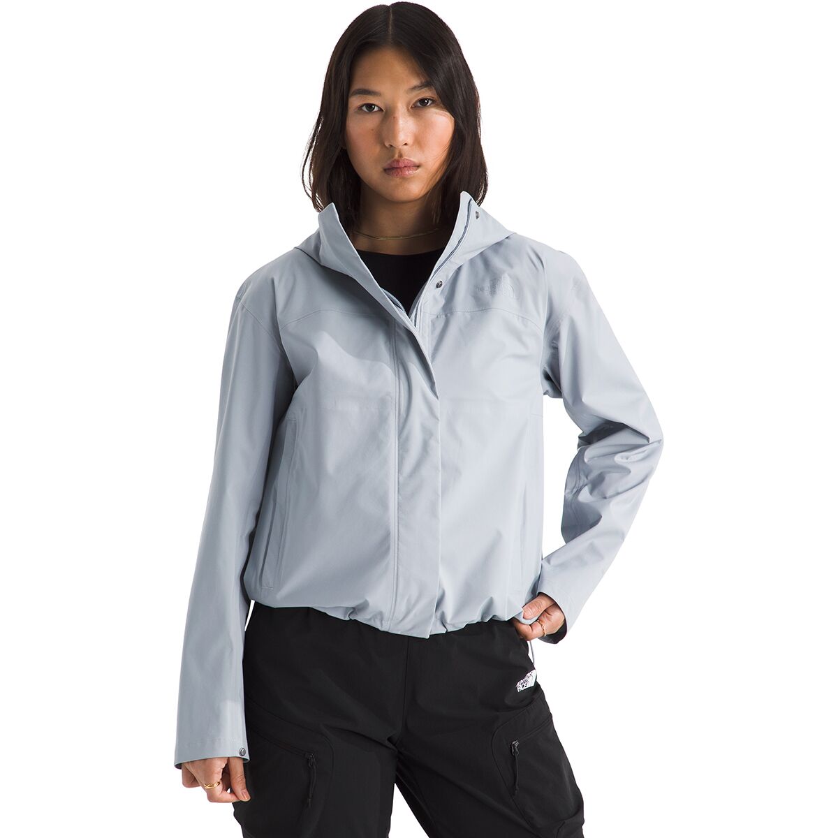 The North Face Women's Voyage Rain 3L Hooded Jacket in Frost Grey - Size: Large