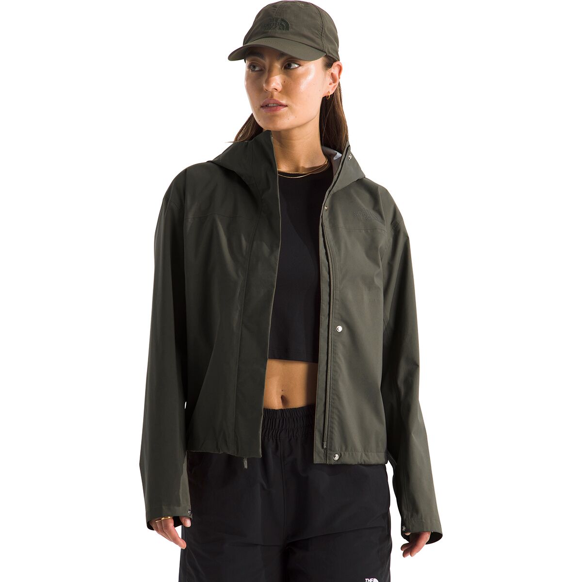 The North Face Women's Voyage Rain 3L Hooded Jacket in New Taupe Green - Size: Medium