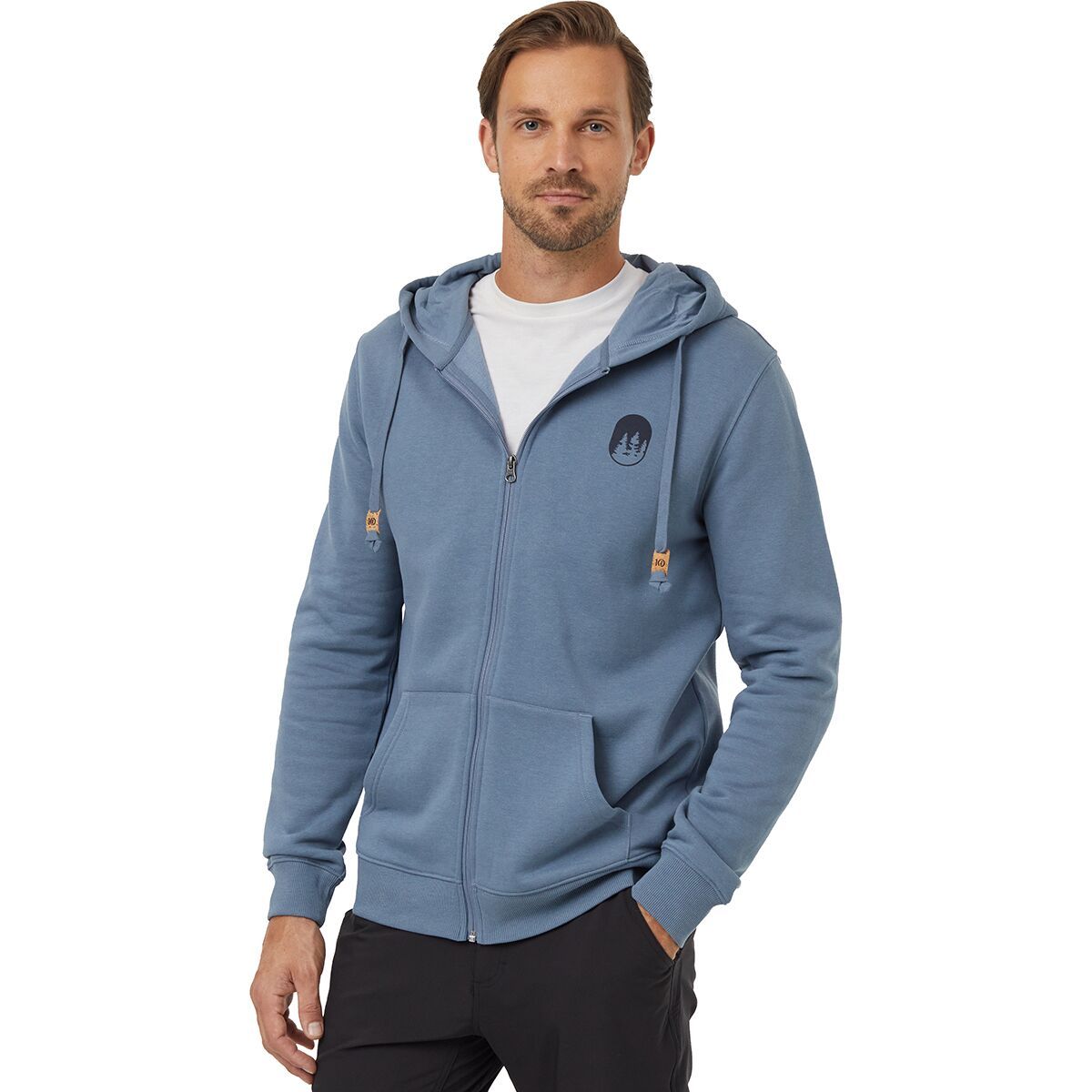 Tentree Men's Lodgepole Zip Hoodie in Blue Mirage / Midnight Blue - Size: Small