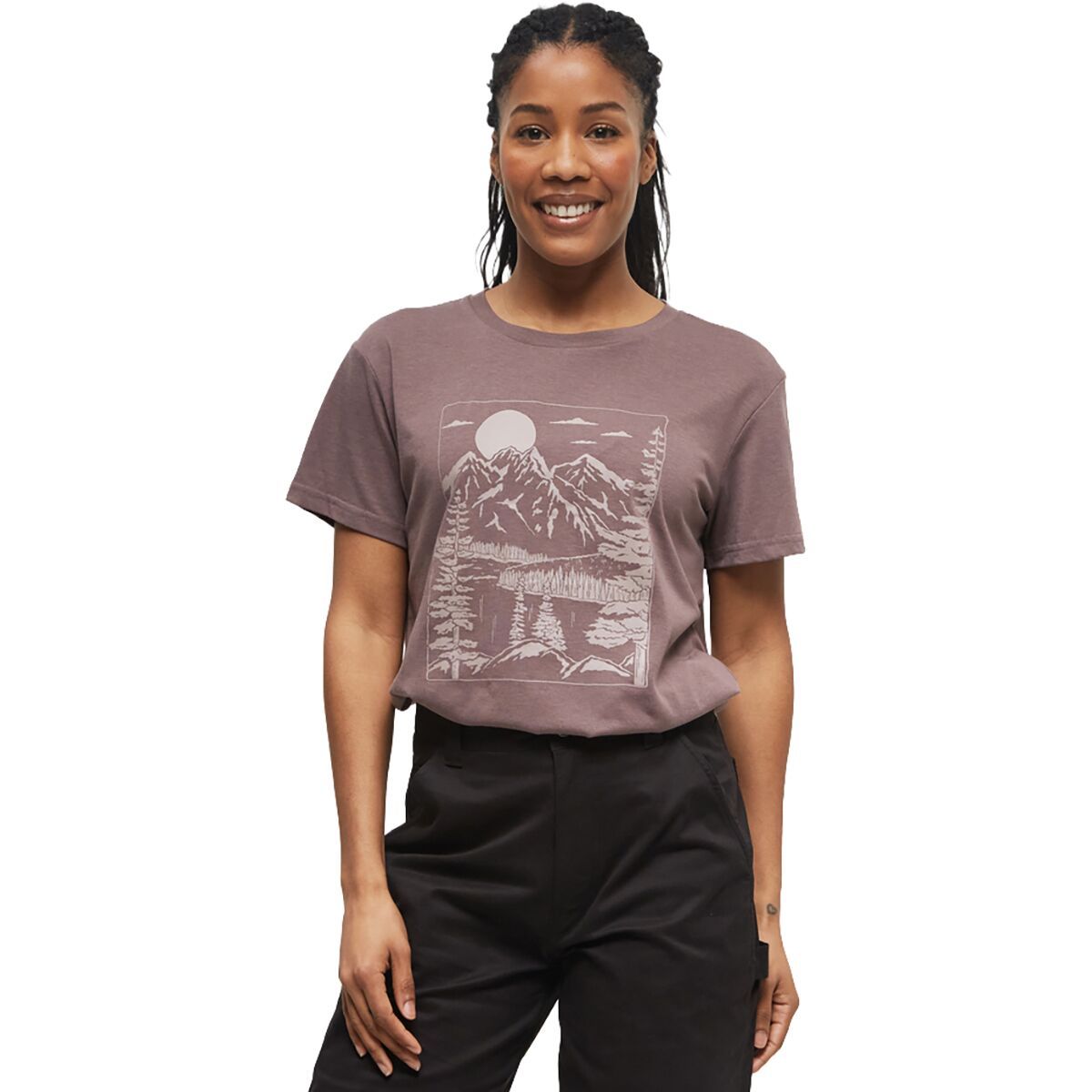Tentree Women's Mountain Air T-Shirt in Bark - Size: Medium