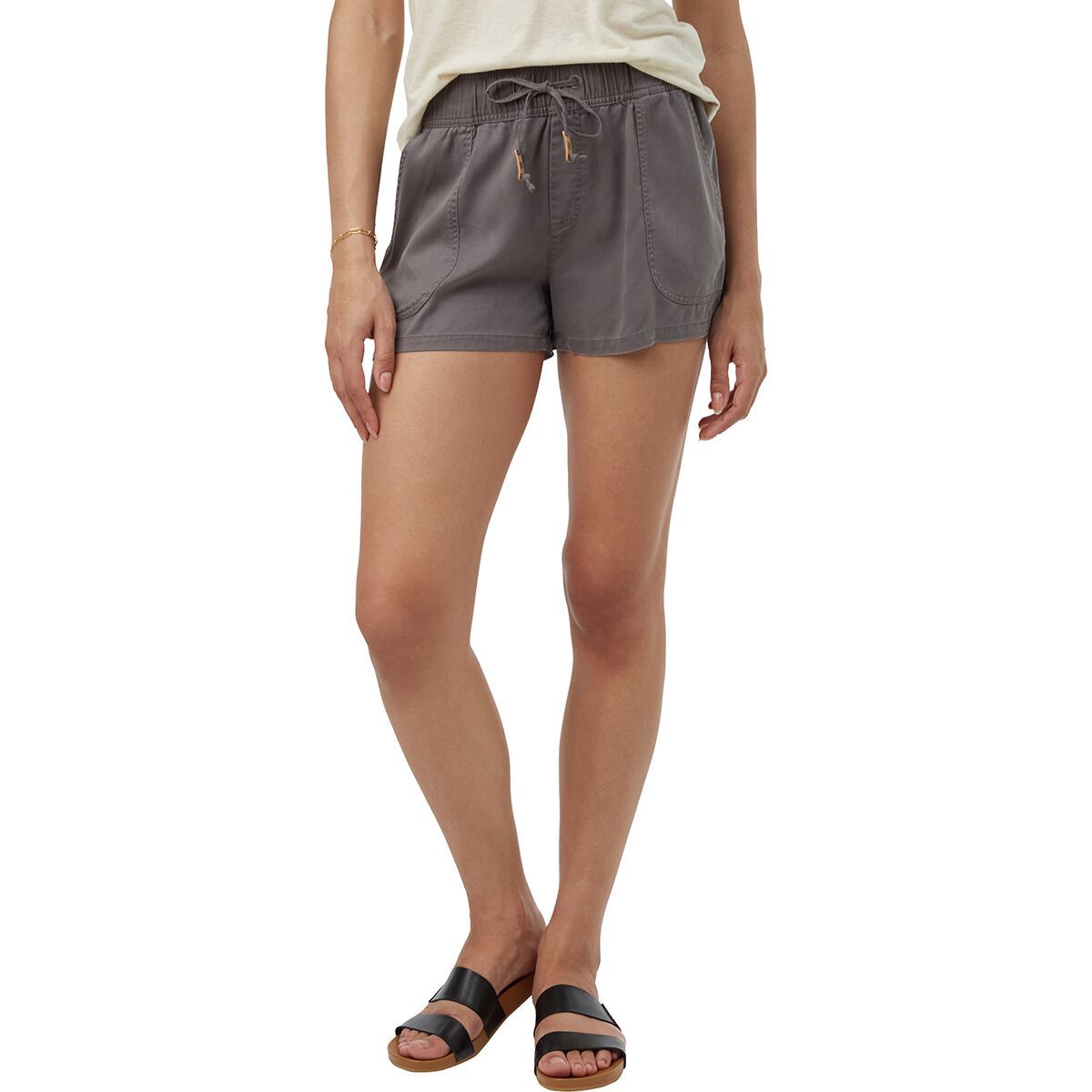 Tentree Women's Tencel Instow Short in Granite Grey - Size: Medium