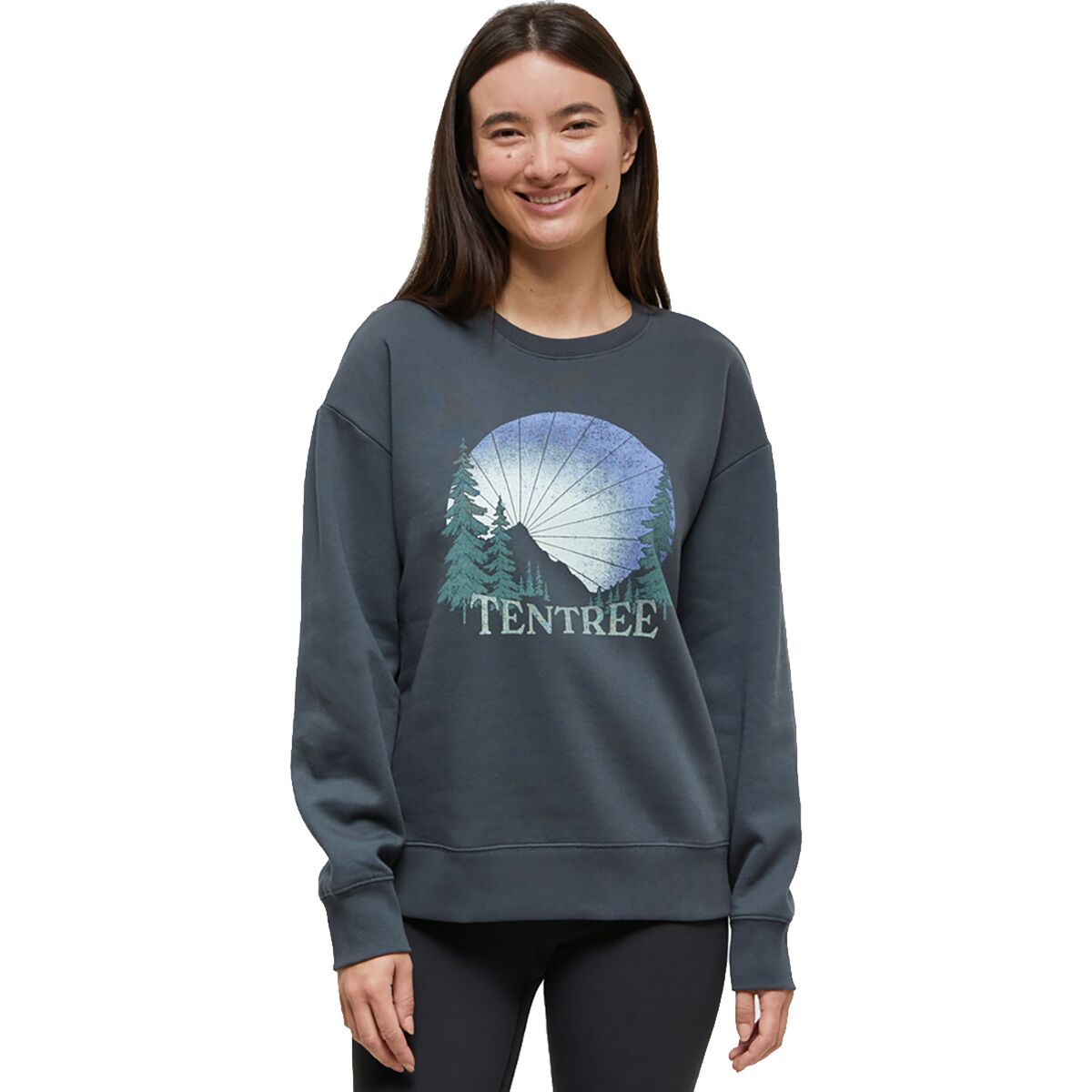 Tentree Women's Twilight Forest Crew Sweatshirt in Forest River Green / Frosty Green - Size: Large
