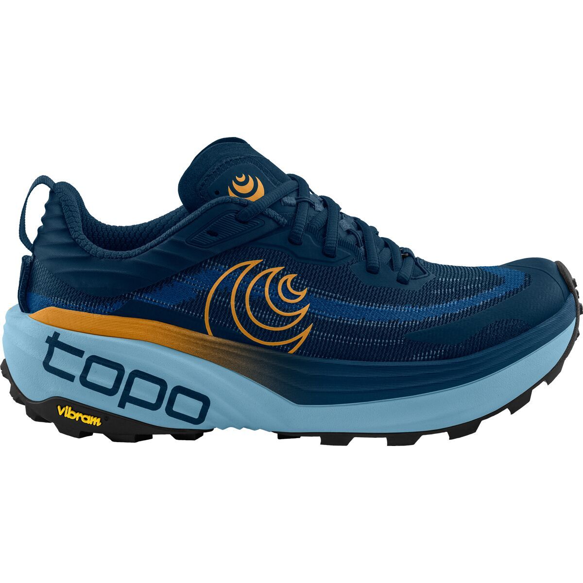 Topo Athletic Men's Vista Trail Running Shoe in Navy / Orange - Size: