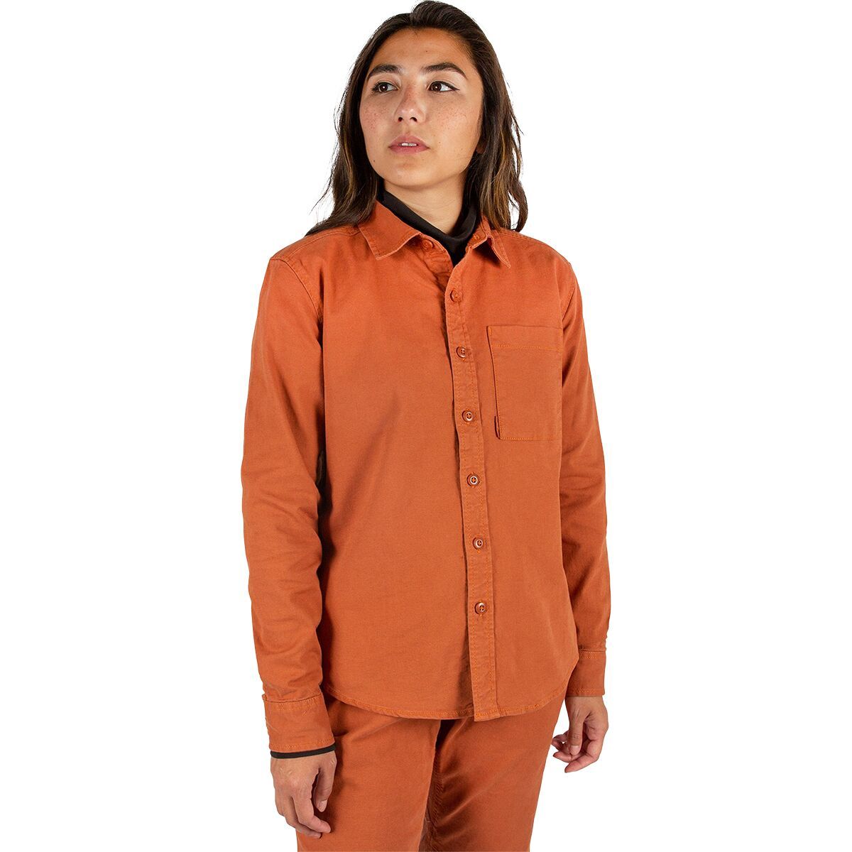 Topo Designs Women's Dirt Shirt in Peach - Size: Medium