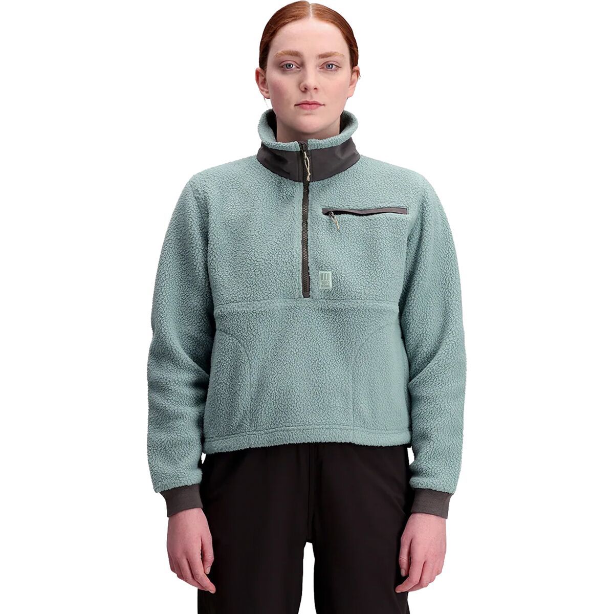 Topo Designs Women's Mountain Fleece Pullover in Rust / Brick - Size: Small