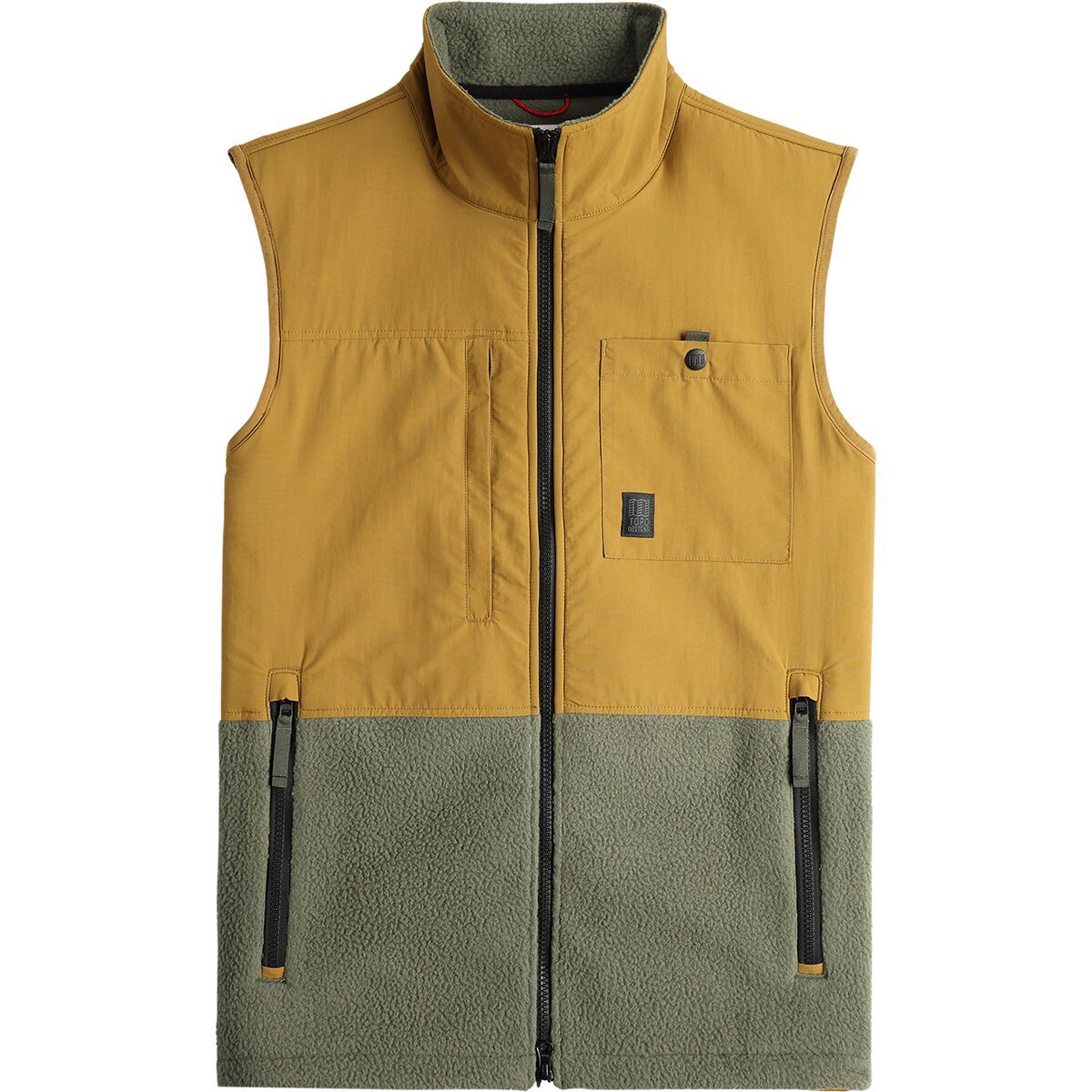 Topo Designs Men's Subalpine Fleece Vest in Zion Spice / Asphalt - Size: Small