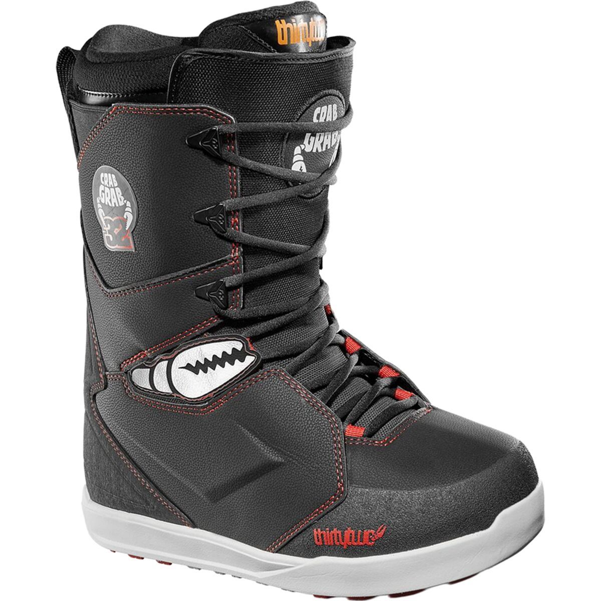 ThirtyTwo Men's Lashed Double BOA Crab Grab Snowboard Boot - 2025 in Black / White / Red - Size: 8