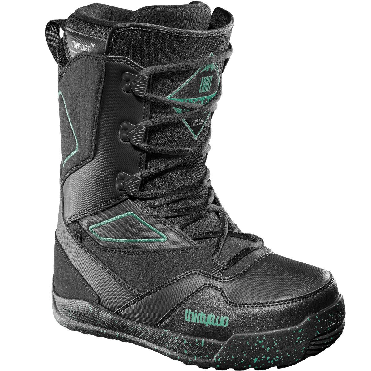 ThirtyTwo Men's Light Snowboard Boot - 2025 in Black / Green - Size: 11.5