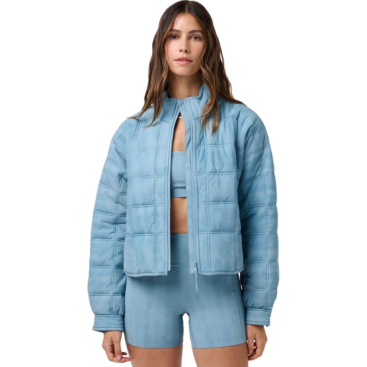 TravisMathew Women's City Edge Jacket in Smoke Blue Multi - Size: Medium