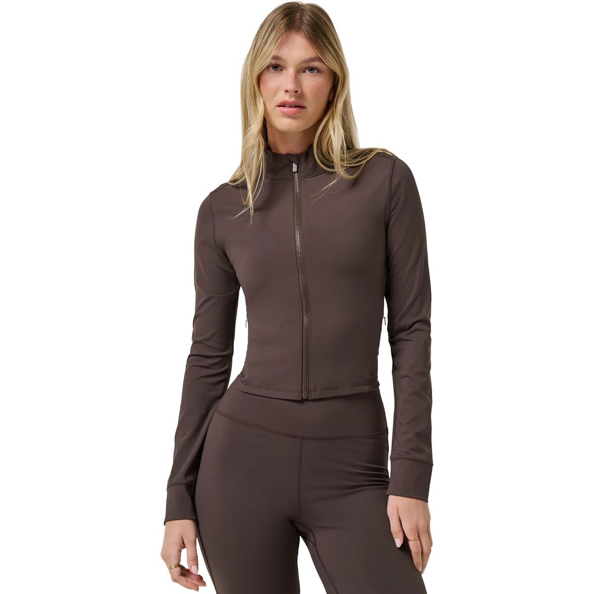 TravisMathew Women's Moveknit Full-Zip Jacket in Coffee Grounds - Size: Large