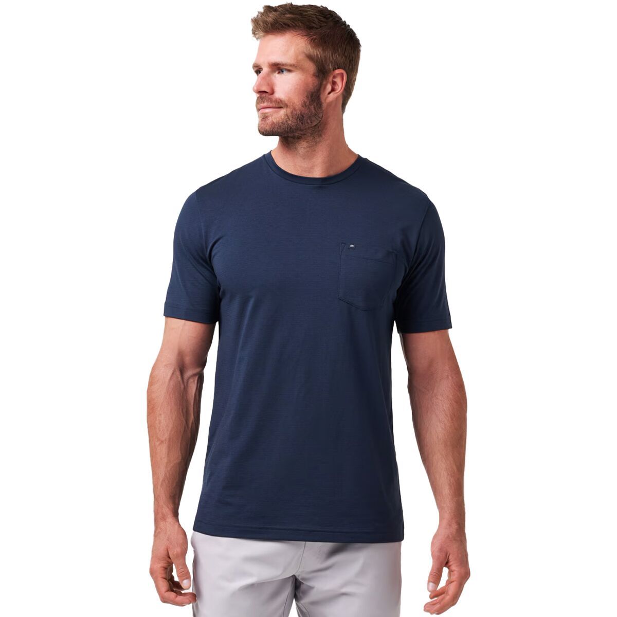 TravisMathew Men's Heater T-Shirt in Total Eclipse - Size: Medium