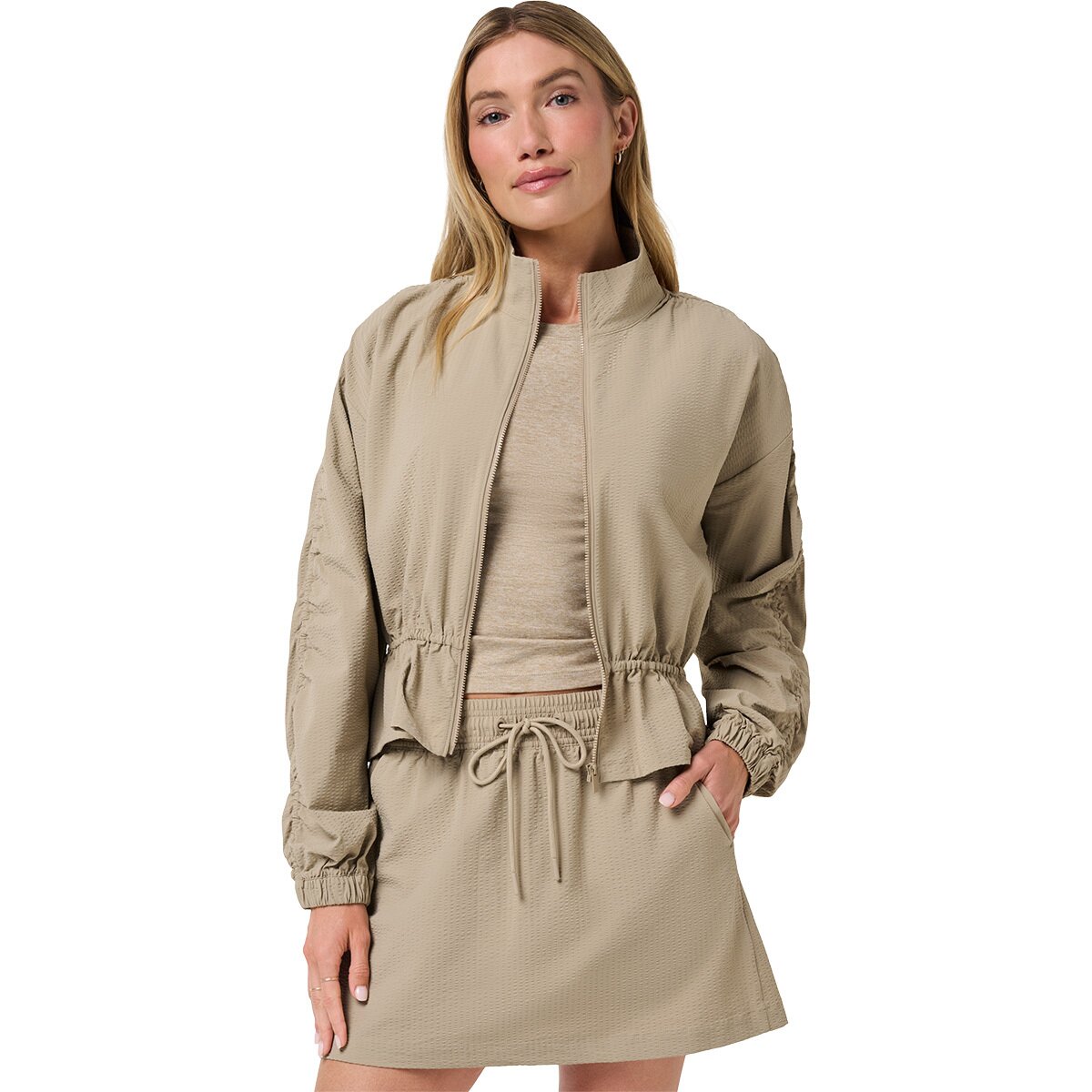 TravisMathew Women's Breezeblend Timeless Jacket in Soft Taupe - Size: Medium