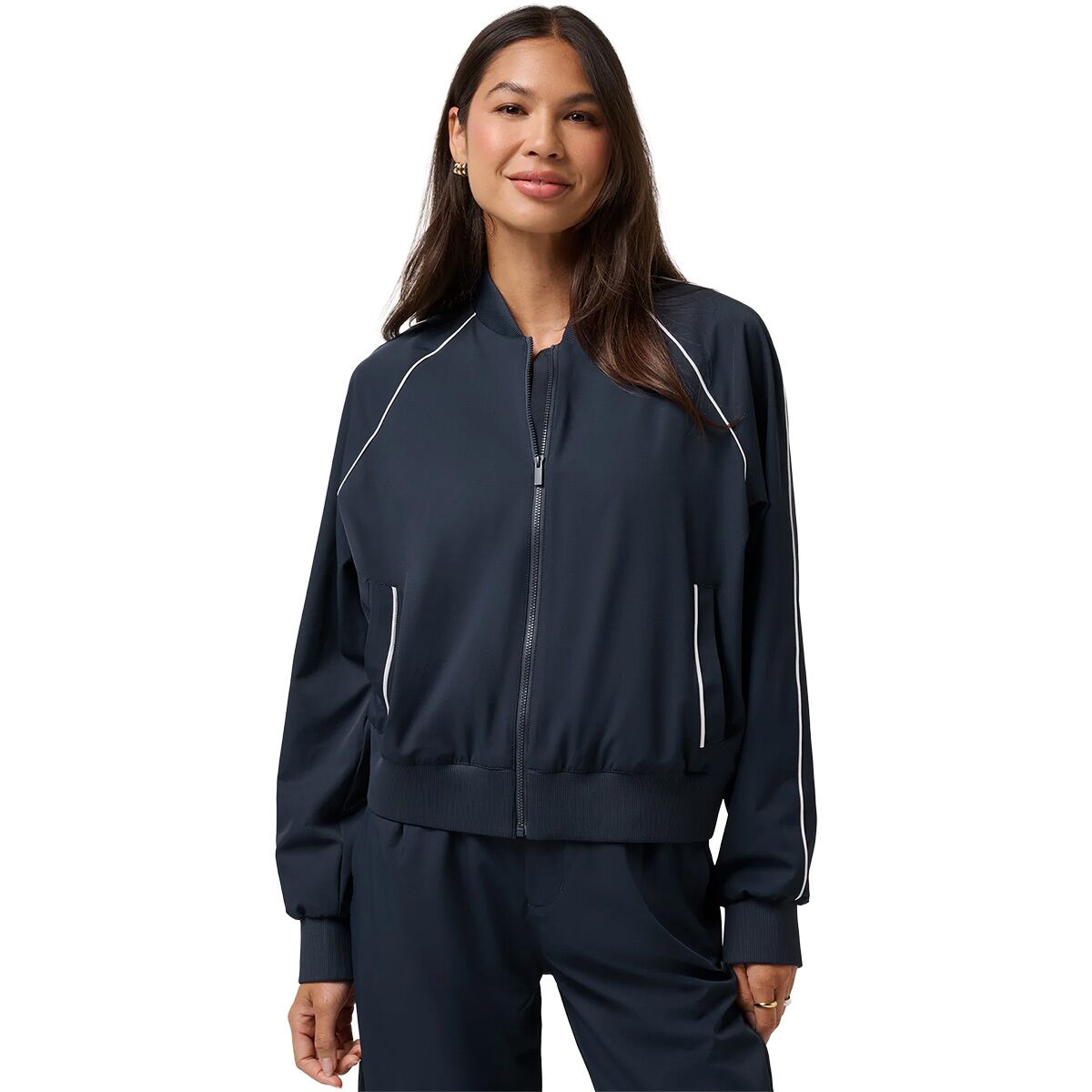 TravisMathew Women's Opening Shot Bomber Jacket in Navy Blazer - Size: XL