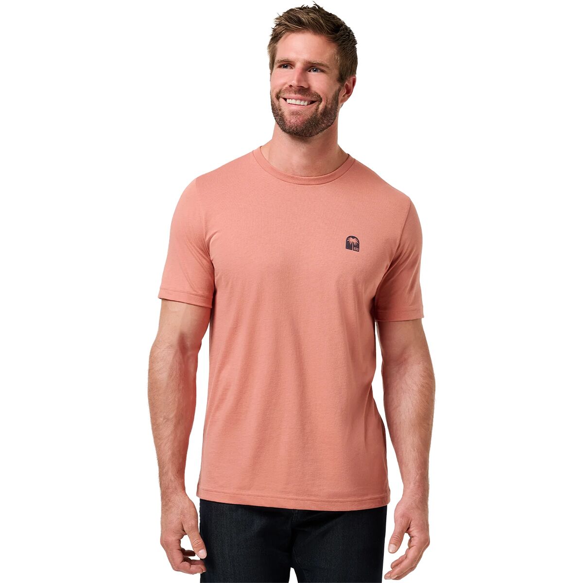 TravisMathew Men's Top Places Solid T-Shirt in Brick Dust - Size: Small