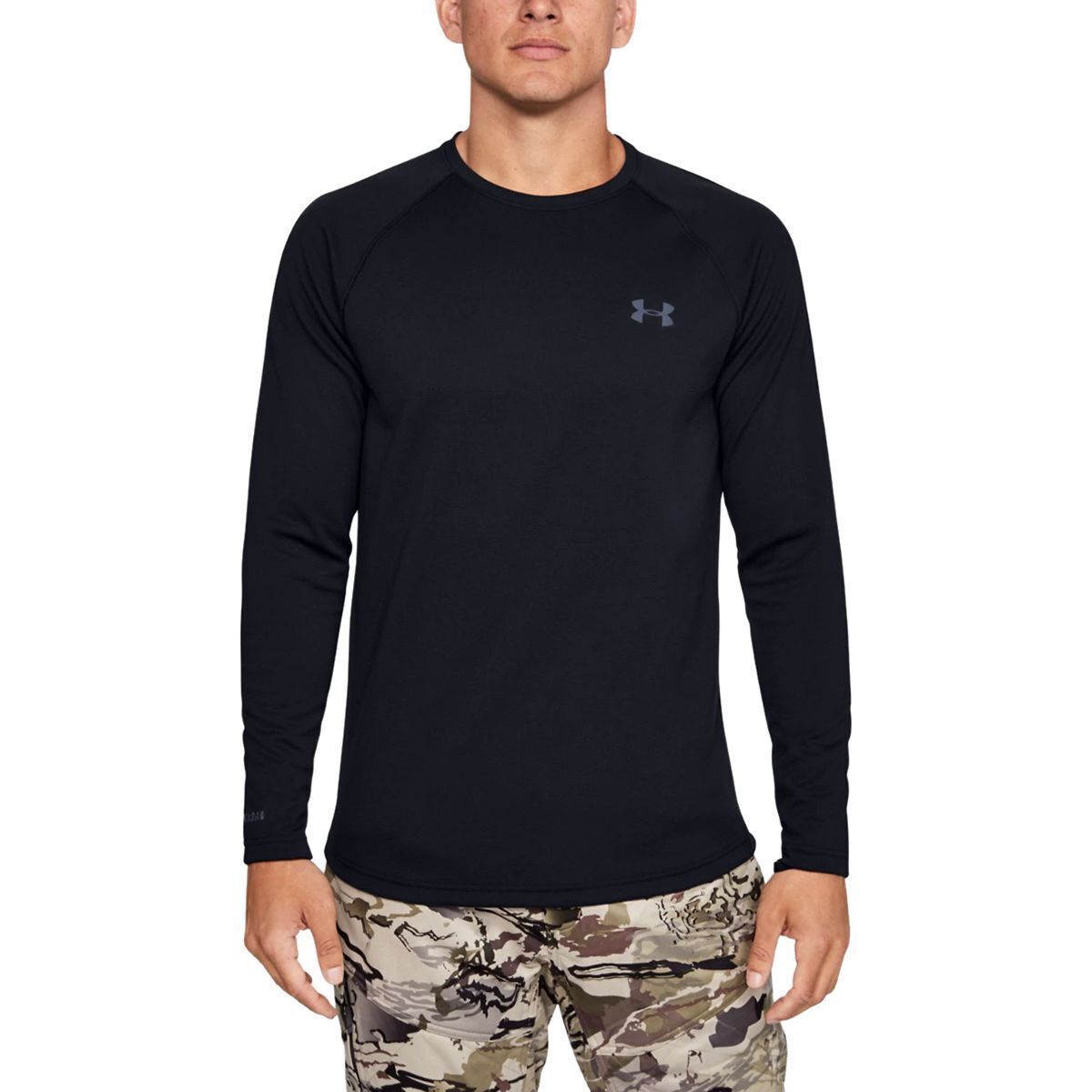 Under Armour Men's Base 4.0 Crew in Black / School Bus - Size: Medium