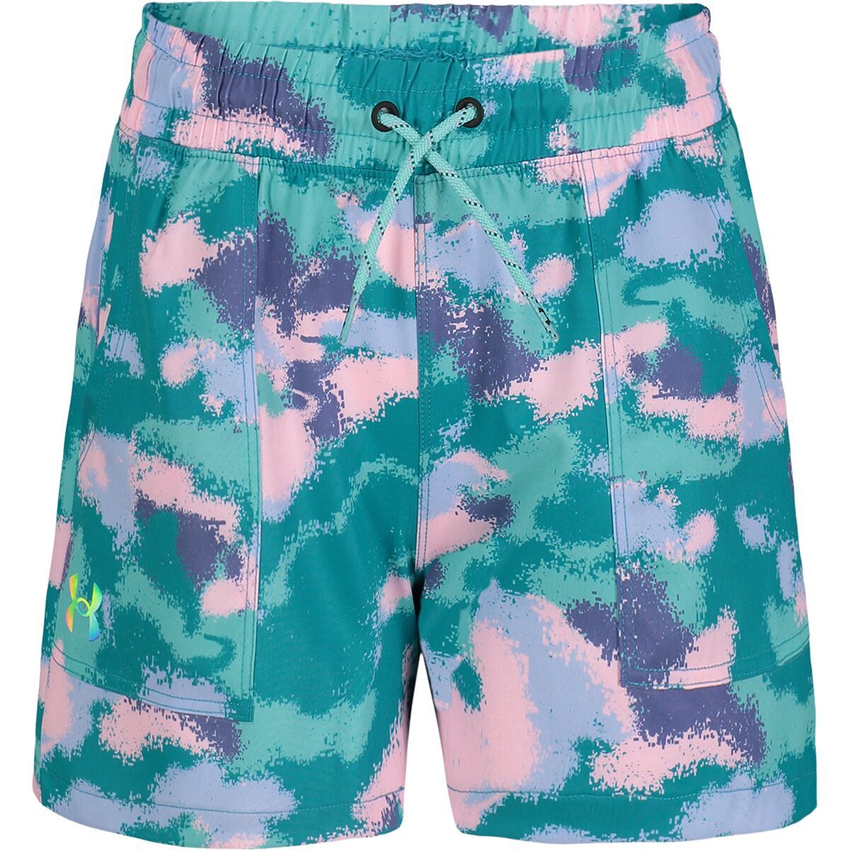 Under Armour Girl's Camo Base Short in Radial Turquoise - Size: XL