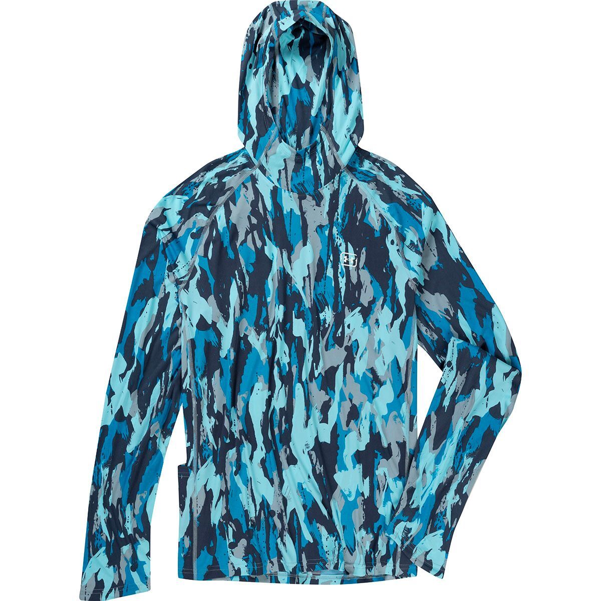 Under Armour Men's Fish Elite Printed Hoodie in Harbor Blue / White - Size: Large