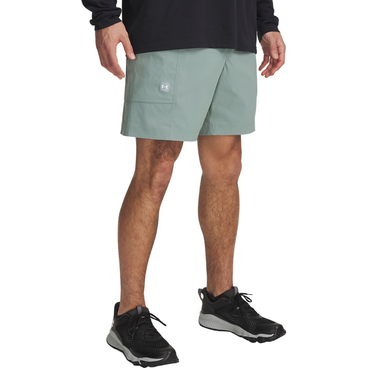 Under Armour Men's Expanse Woven Short in Silica Green / White - Size: Medium