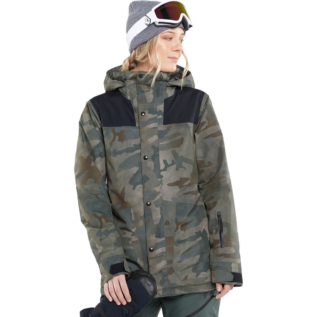 Volcom Women's Ell Insulated GORE-TEX Jacket in Cloudwash Camo - Size: XS