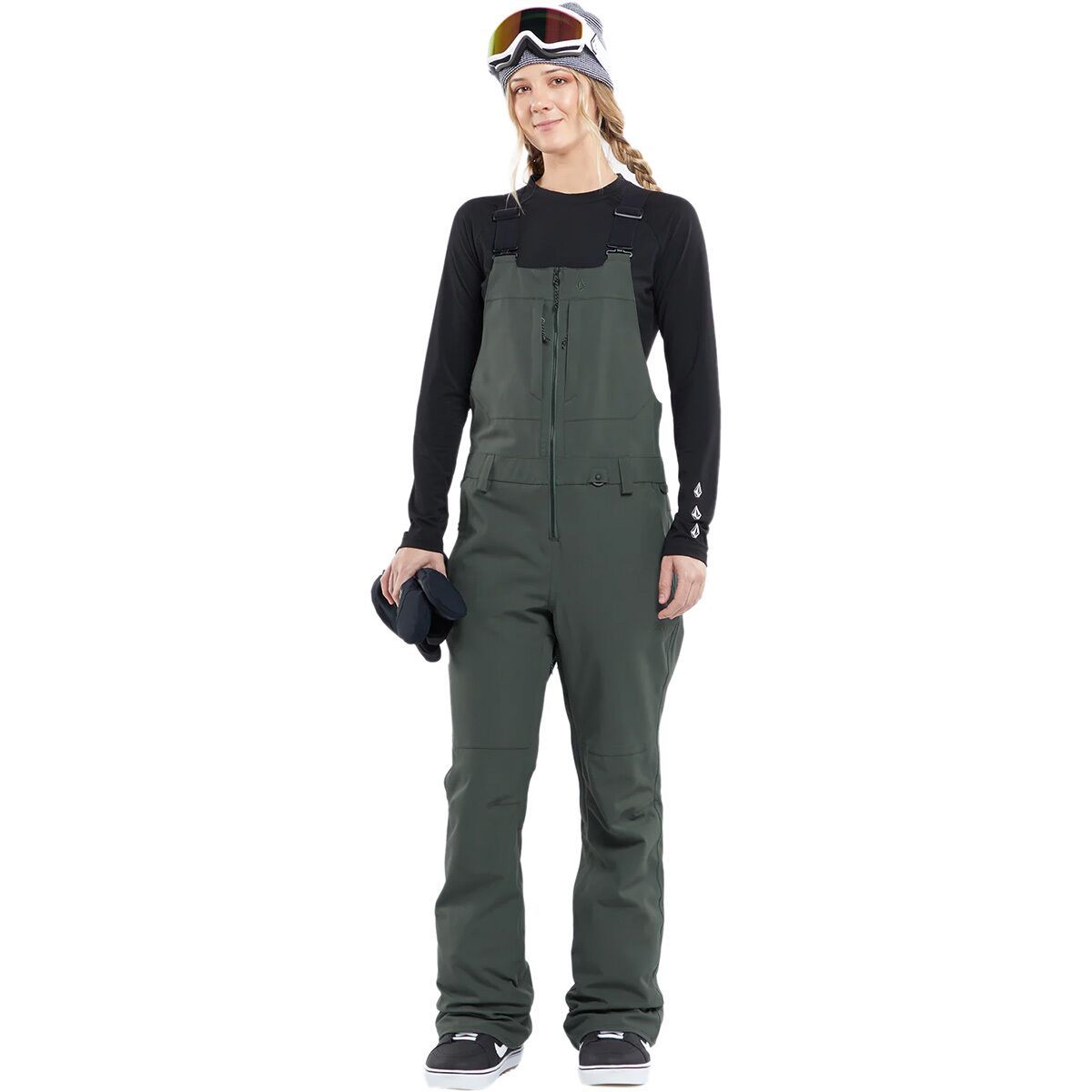 Volcom Women's Swift Bib Overall in Eucalyptus - Size: XS