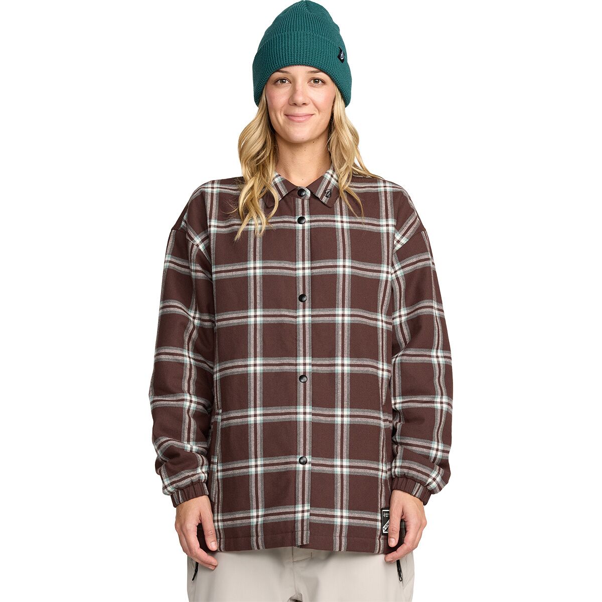 Volcom Volcom Women's Insulated Riding Flannel Jacket in Oxblood - Size: Large - $71.50 at Steep and Cheap