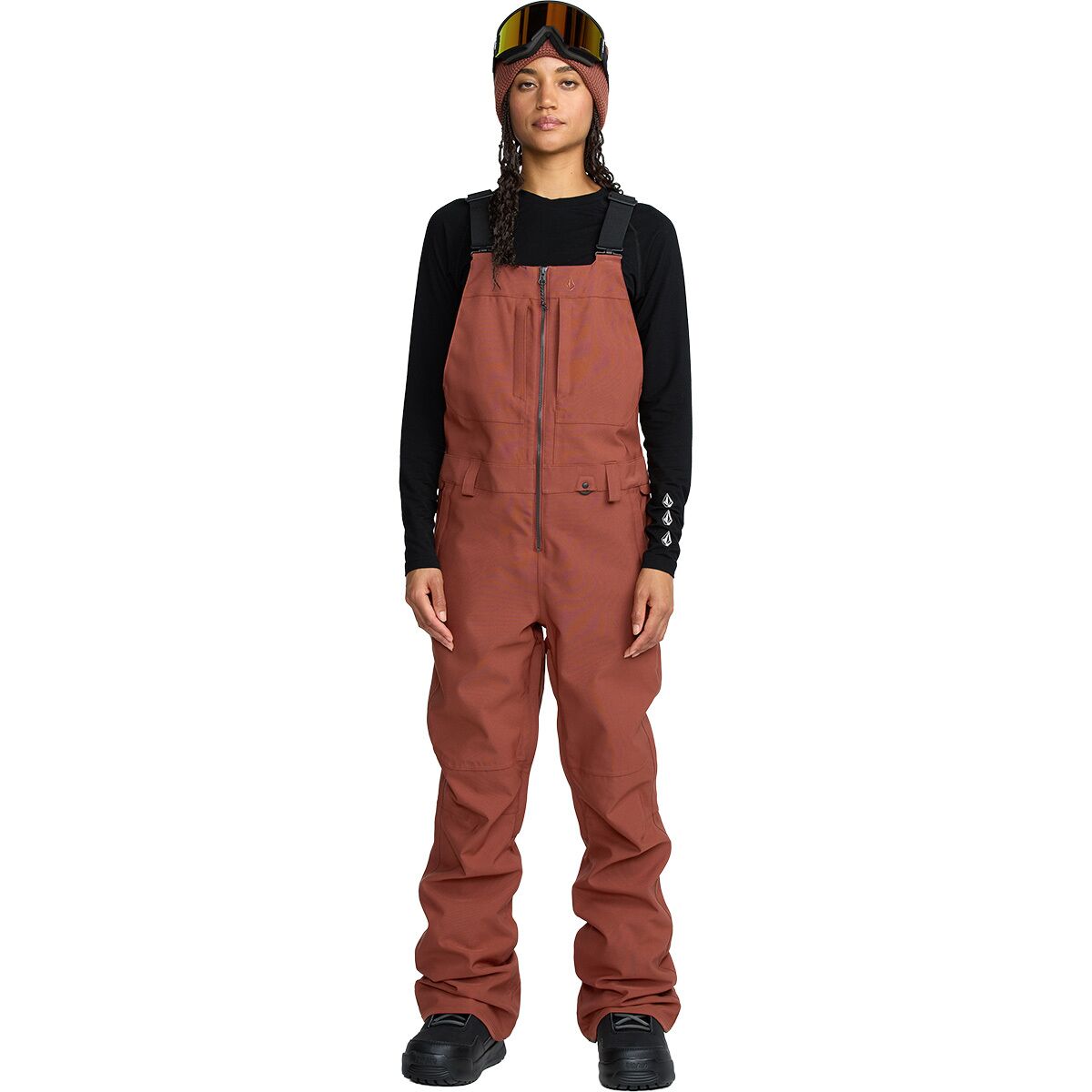 Volcom Women's Swift Bib Overall in Henna - Size: Small