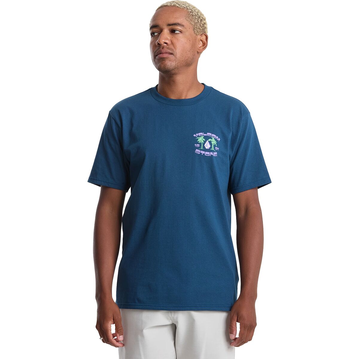 Volcom Men's Fed Up T-Shirt in Dust Bowl Indigo - Size: Small