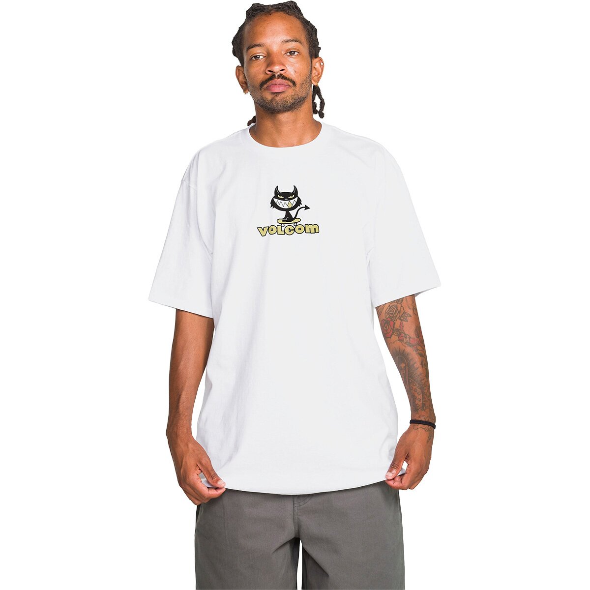 Volcom Men's Devilish Short-Sleeve T-Shirt in White - Size: Small