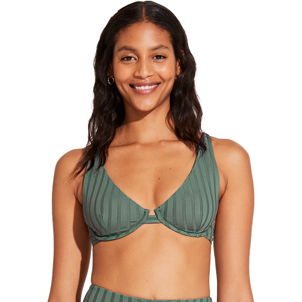 Vitamin A Women's Rossi Halter Underwire Top in Aloe SuperRib - Size: Small