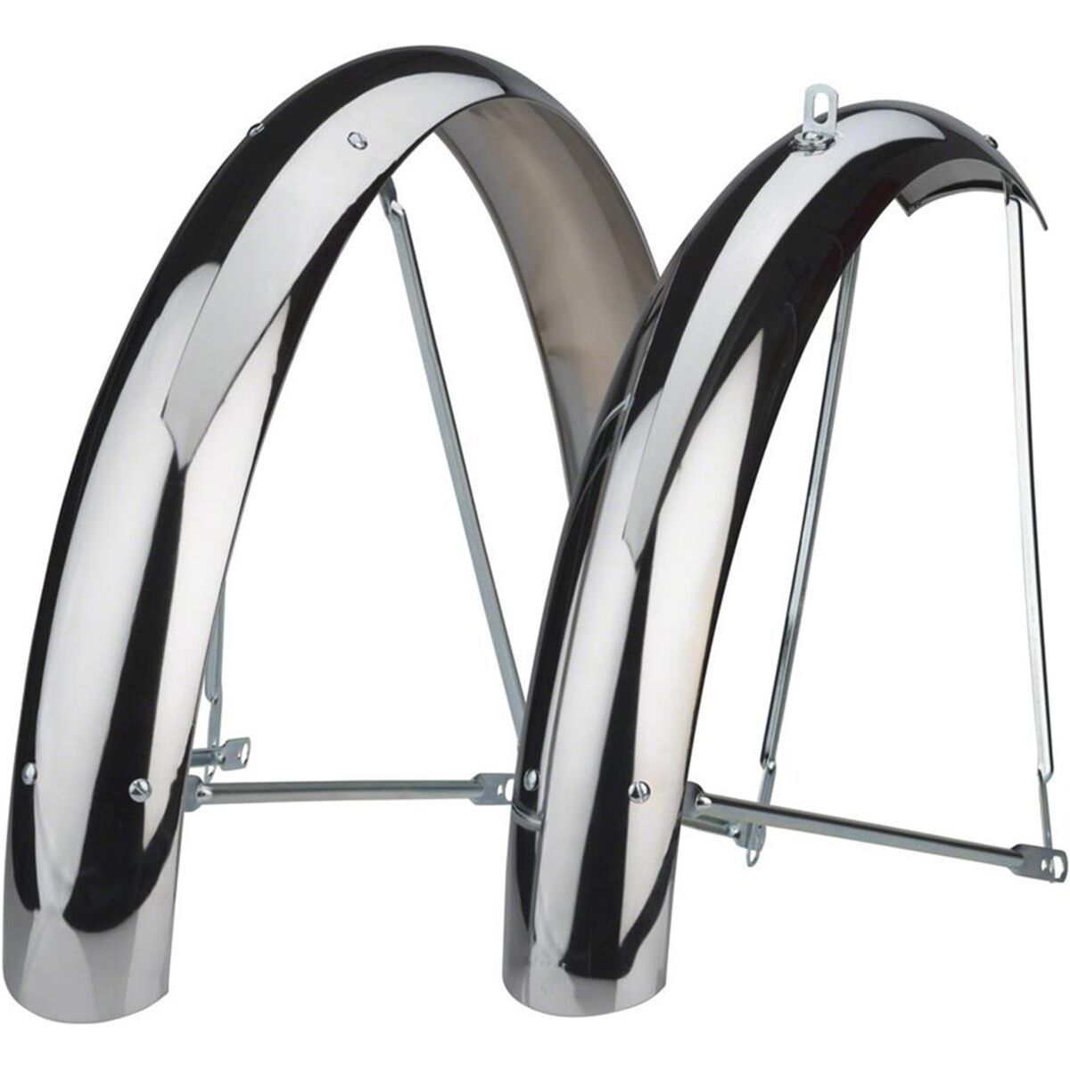 Wald #962-24in Balloon Chrome Fenders - Size: 24in