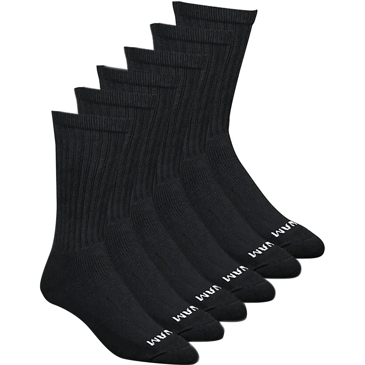 Wigwam S60 Crew Sock - 6-Pack in Black - Size: Large