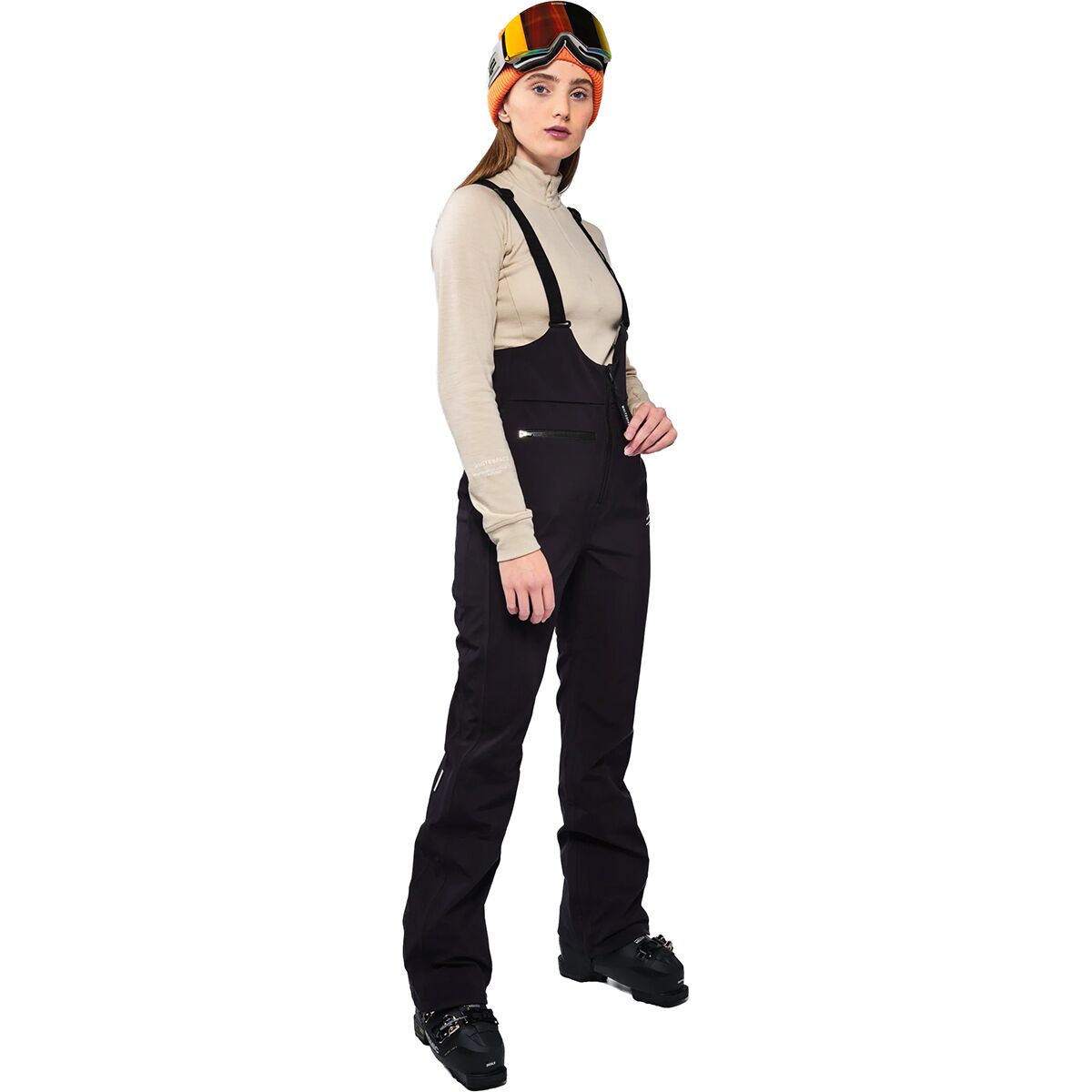 WHITESPACE WHITESPACE Women's High Waisted Riding Bib Pant in Black Onyx - Size: XL - $265.30 at Steep and Cheap