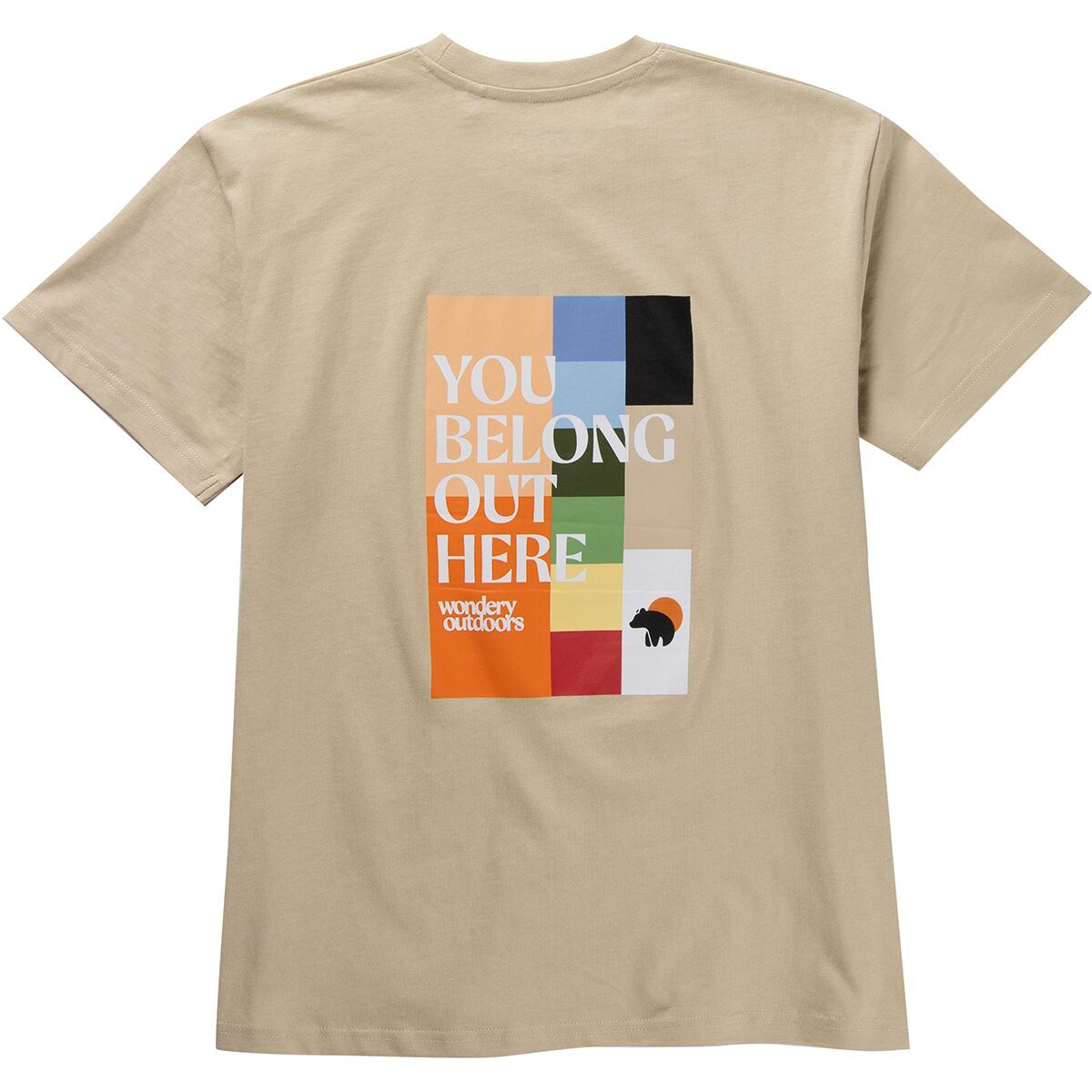 Wondery Women's Motto Grid T-Shirt in Sand - Size: Medium