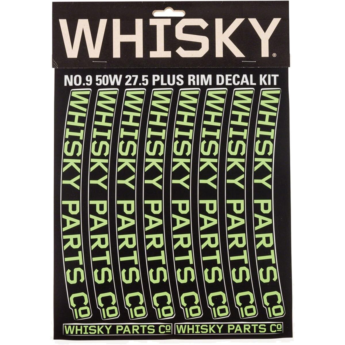 Whisky Parts Co. 50W Rim Decal Kit - 2-Pack in Lime Green