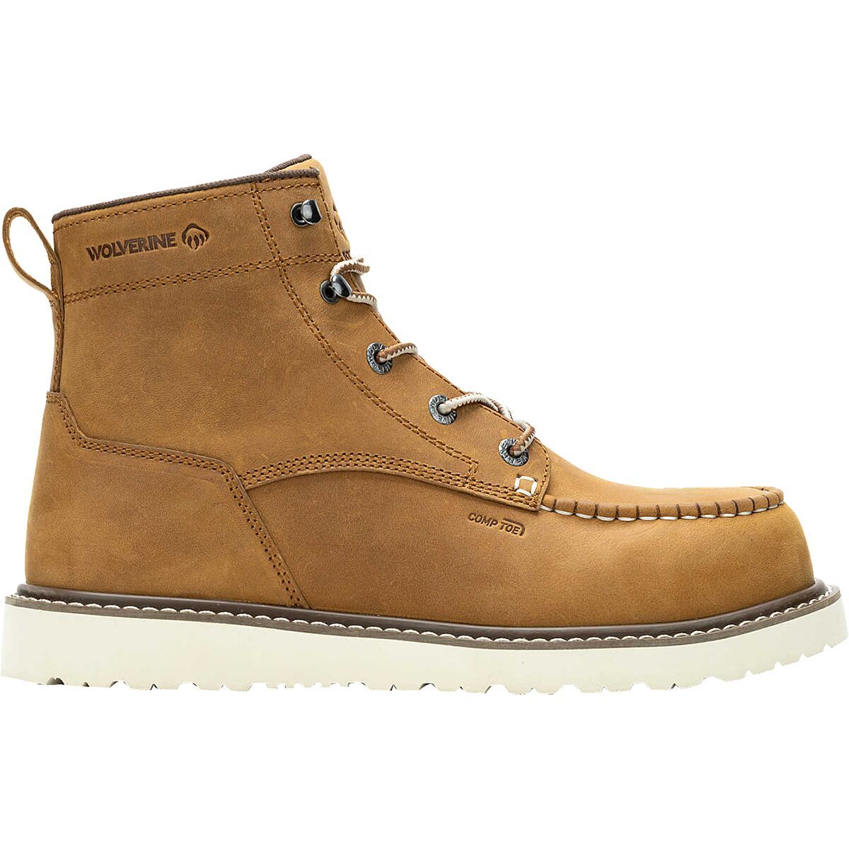 Wolverine Men's Trade Wedge Unlined 6in Moc-Toe Composite-Toe Boot in Tan - Size: 14