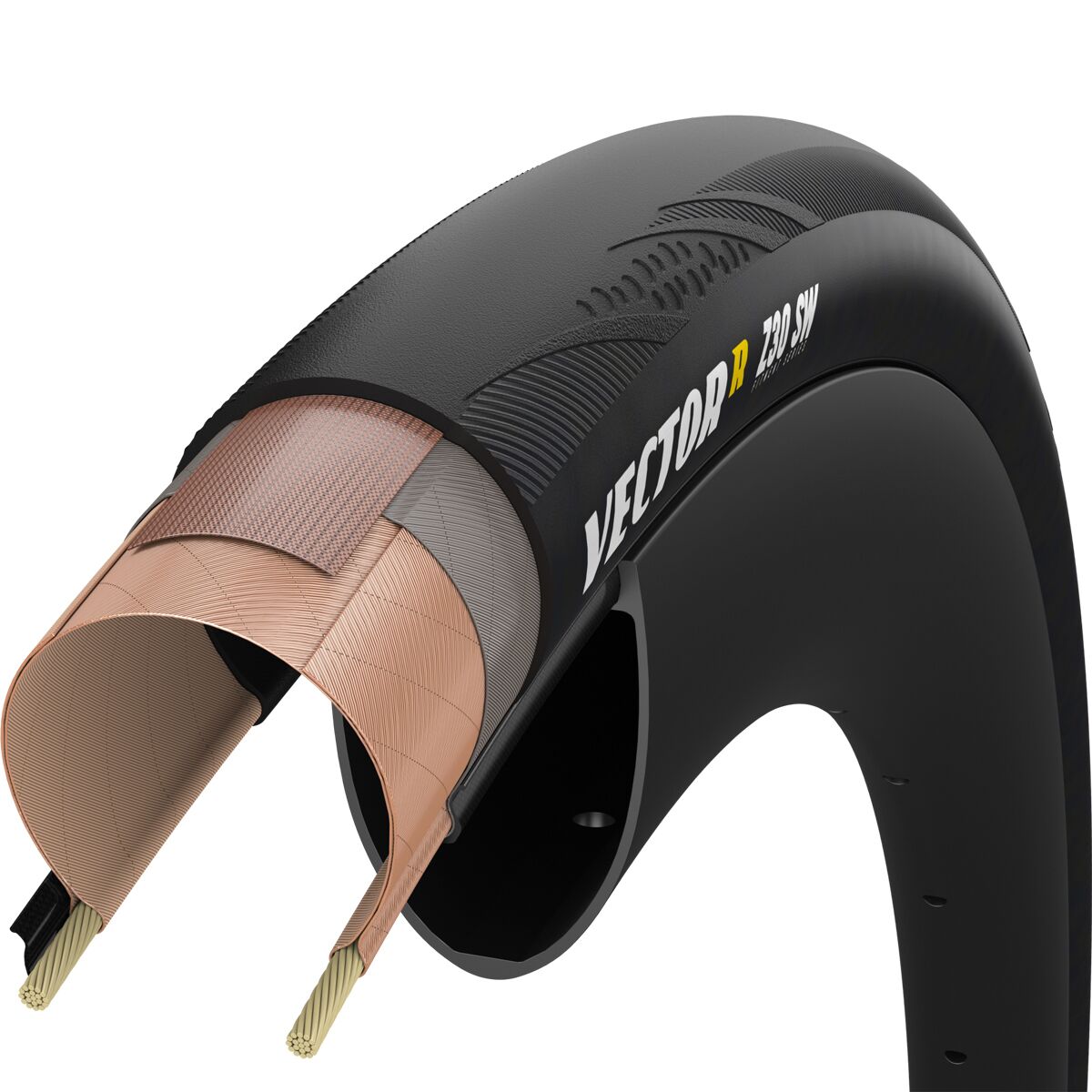 Goodyear VectorR Z30 SW Tubeless Tire for Zipp Wheels in Black - Size: 700x30c