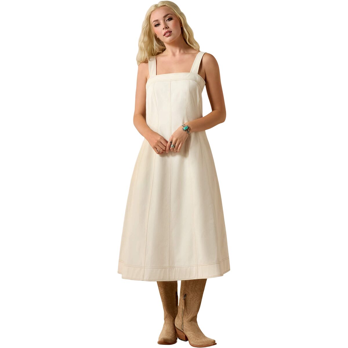 Women's Valentine Dress in Summer Sand Cotton/Elastane, Size: 2 by Ariat