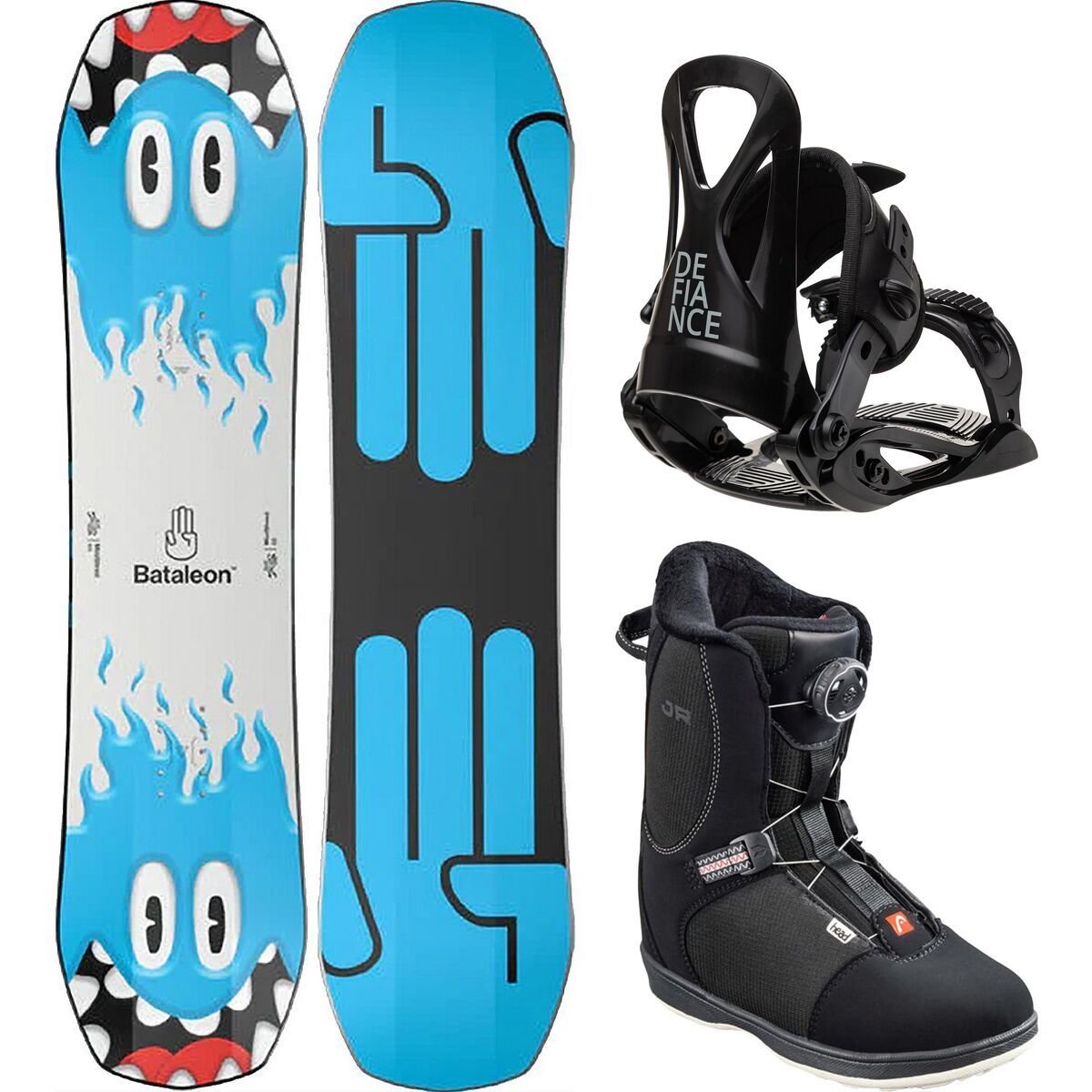 Bataleon Minishred Snowboard + T1 Binding + Head Jr BOA Boot