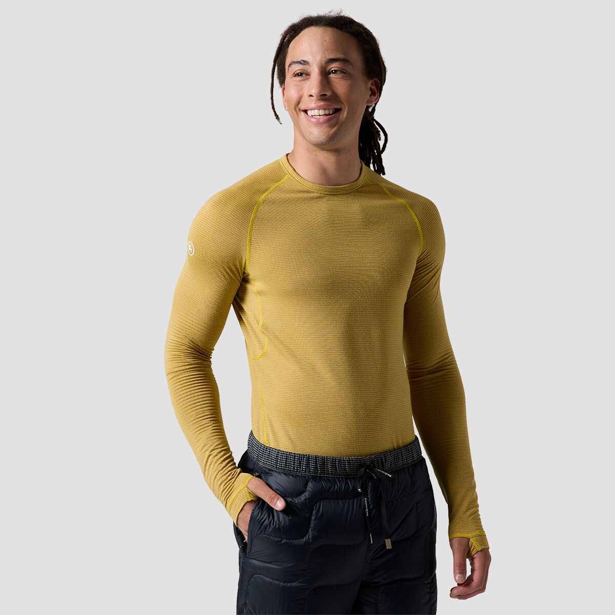 Backcountry Men's BGA Pines Microgrid Ultra-LT Baselayer Crew Top in Hot Spot - Size: Small