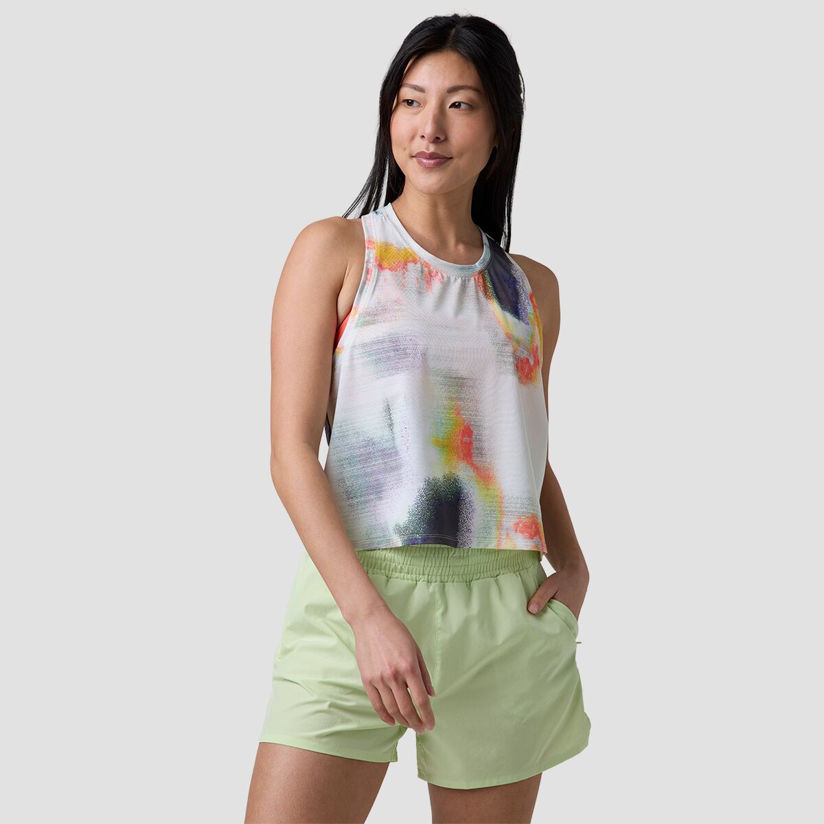 Backcountry Women's BGA Wasatch Adventure Run Tank Top in Multi Glitch Print - Size: Small
