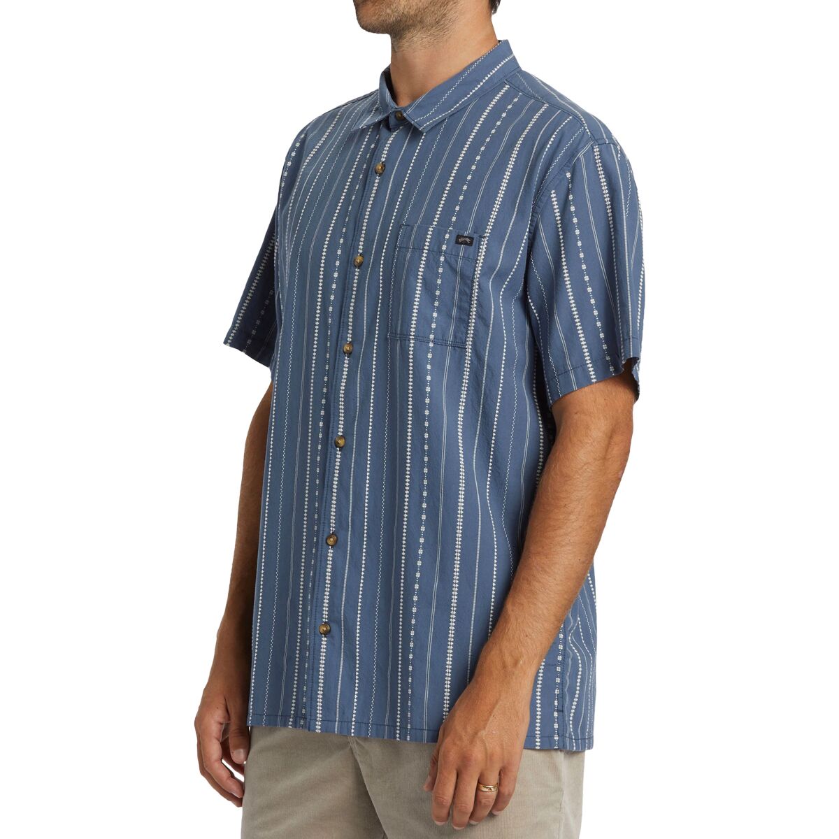 Buy Blue Jacquard Printed Short Sleeve Shirt from Next USA
