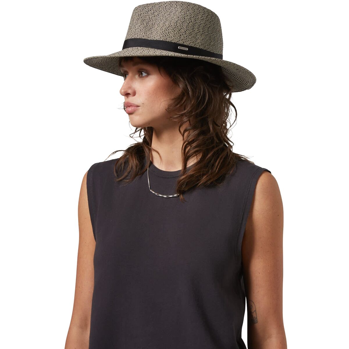 (取寄) ブリクストン レディース カロリナ ストロー パッカブル トラベル - ウィメンズ Brixton women Carolina Straw Packable Travel - Women's Black/Natural Brixton Carolina Straw Packable Travel - Women's - Men