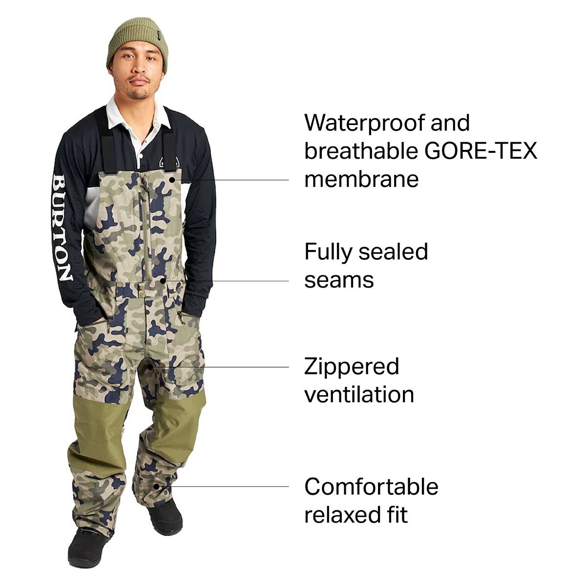 スノーボード Burton Gore-TEX Reserve Bib Pant Burton Reserve GORE-TEX Bib Pant - Men's - Men