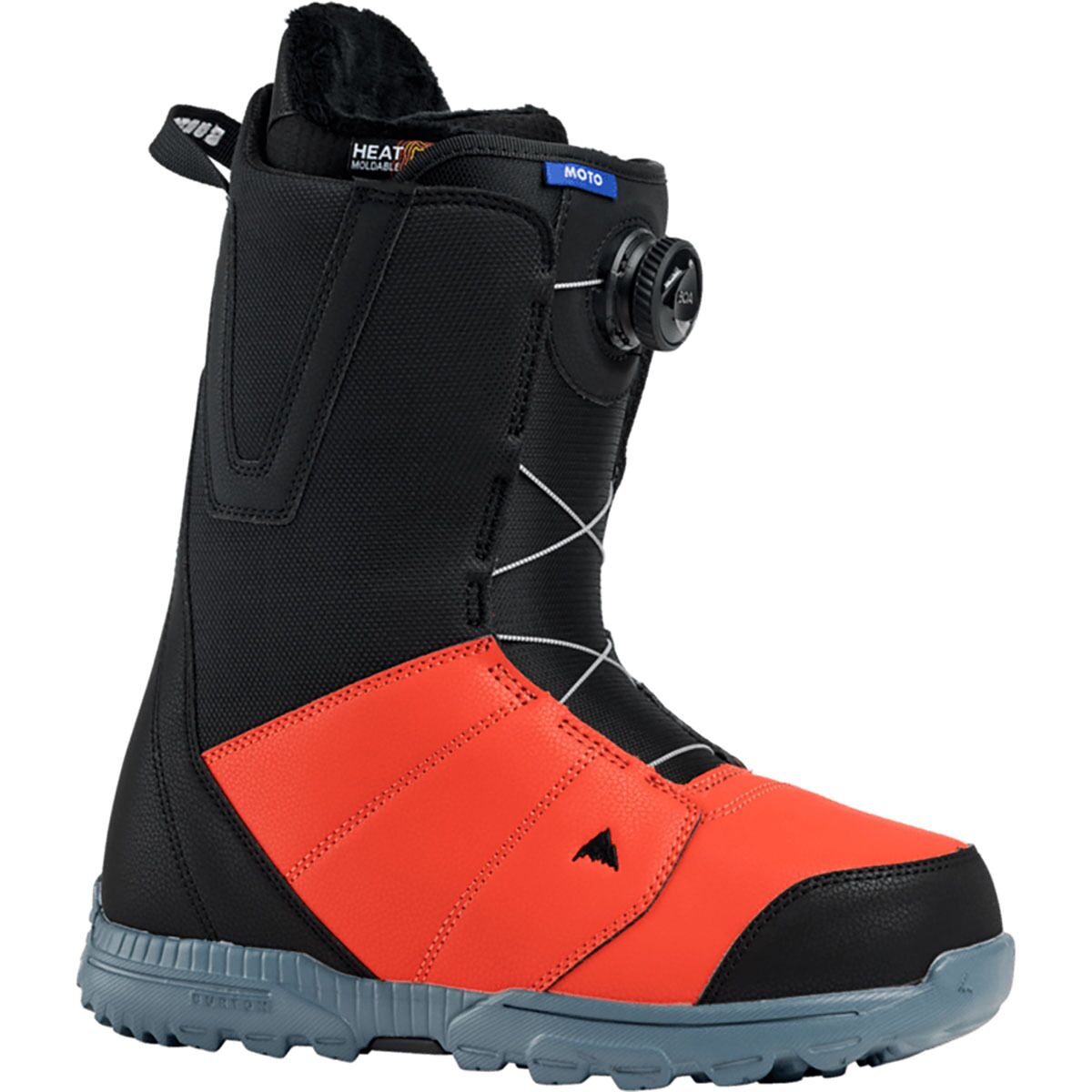 Burton Men's Moto Boa Snowboard Boot - 2027 in Black / Fiesta Red - Size: 10