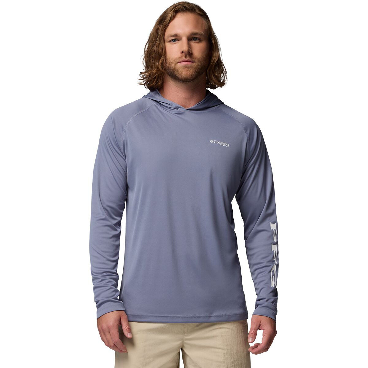 Columbia Men's Terminal Tackle Pullover Hoodie in New Moon / White Logo - Size: XS