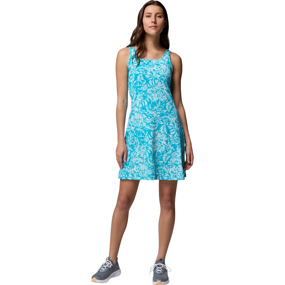 Columbia Women's PFG Freezer III Dress, in Ocean Teal Vacy Blooms Tonal, Size XL | by West Marine