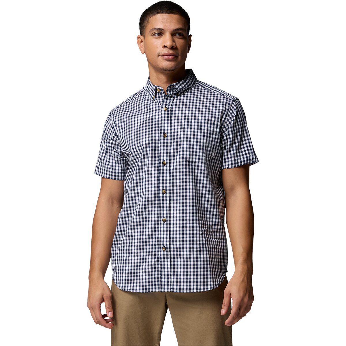 Columbia Men's Rapid Rivers II Shirt - Short-Sleeve in Collegiate Navy Gingham - Size: Large